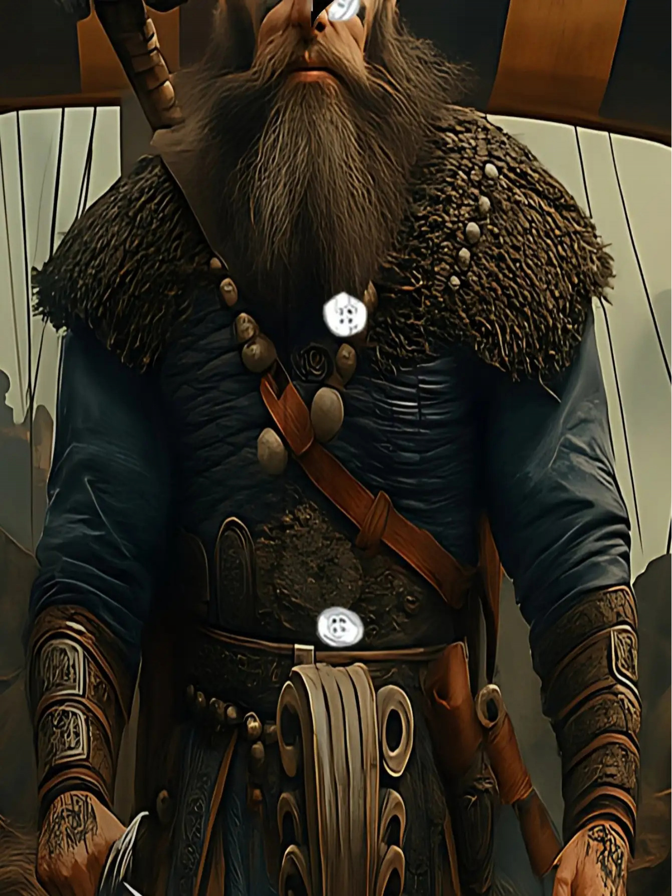 mens   shirt plus size loose fit button up blouse non stretch fabric medieval costume top for renaissance   cosplay everyday viking outfits machine washable norse clothing with beard tattoo design historical reenactment apparel for men teens cosplay attire   print durable material cosplay enthusiasts