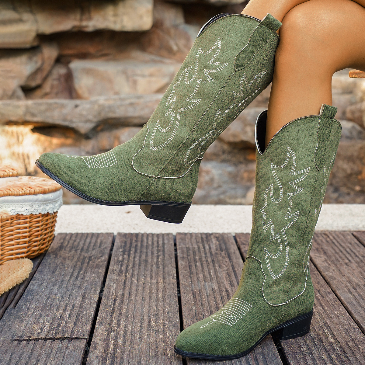 TEMU [8 Styles ] Women's Mid-calf Boots, Women's Shoes, Women's Fashion, Women's Footwear, Women's Boots, Personalized Gift For Women, Suitable For