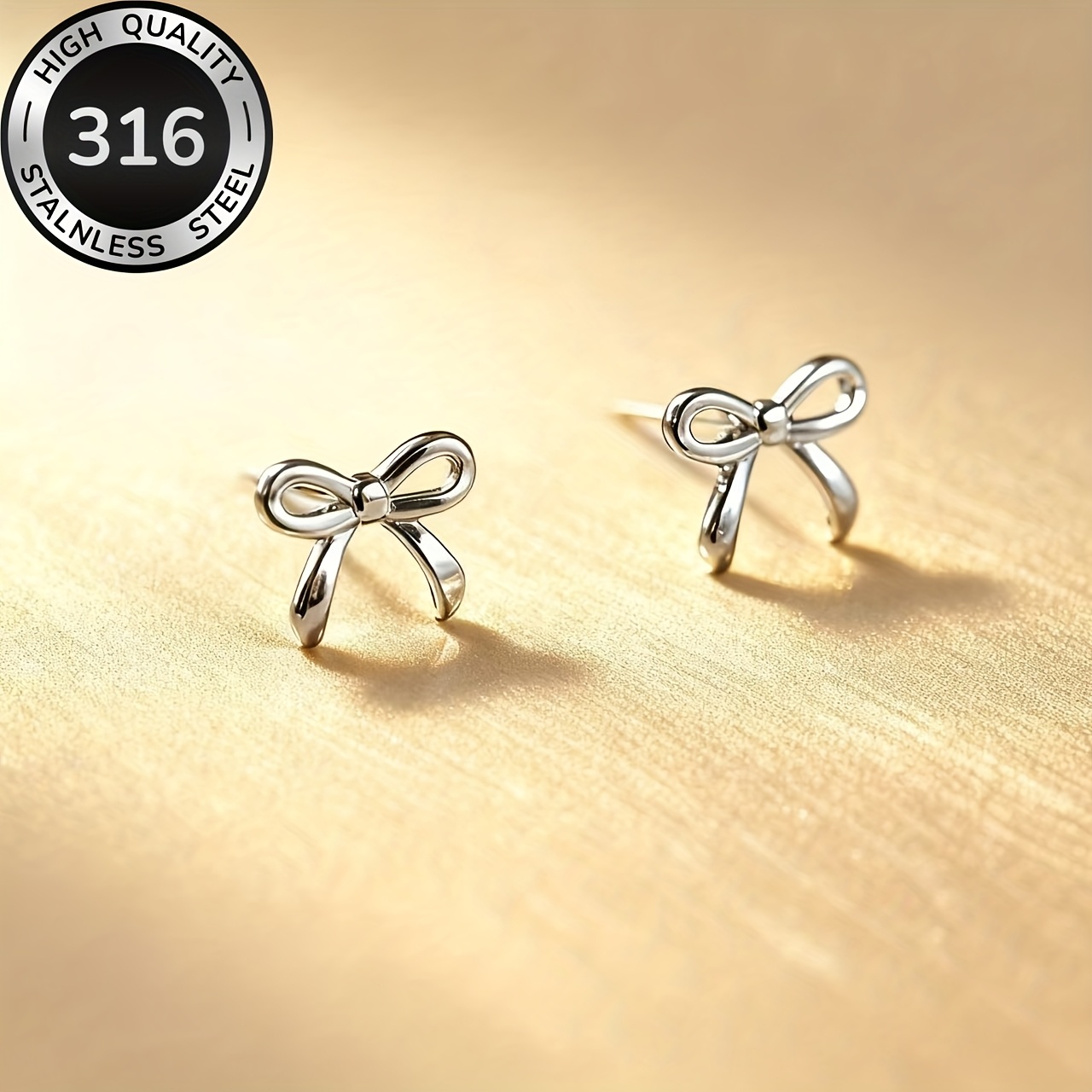 Image of Hypoallergenic High-quality Small Stud Earrings, 18k Gold-plated Fade-resistant, Versatile Cute Elegant, Ideal Valentine's Day Gift For Her, Perfect For Daily And Party Wear