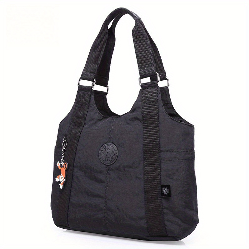 E-shop Wo Japanisch-inspirierte Dumpling-Handtasche – Große Kapazität Nylon-Tasche mit Reißverschluss & verstellbarem Trageriemen, goldfarbene