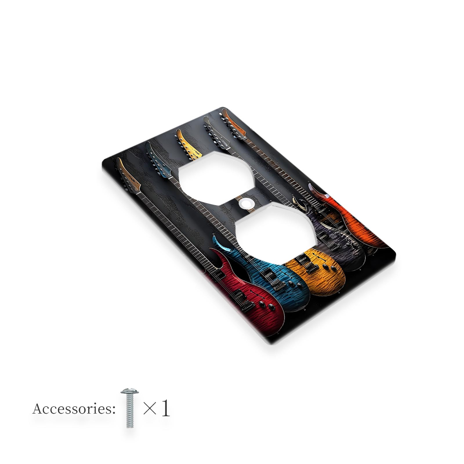TEMU Guitar-inspired Light For Switch Cover - Decorative Music Theme Plate For Bedroom, Bathroom, Kitchen | 1 Gang Options
