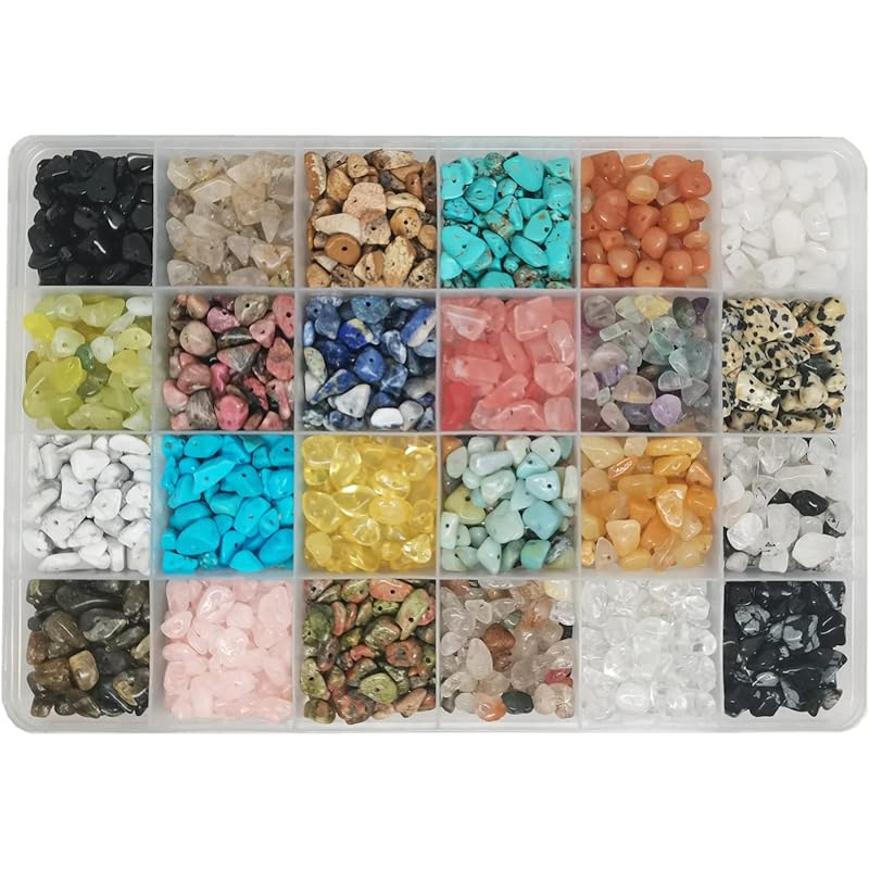 TEMU Around 1500 Stone Beads Weighing About 500g, Featuring Irregularly Shaped Scattered Stones For Bracelet Jewelry Crafting (sizes 5-8mm, Mixed In