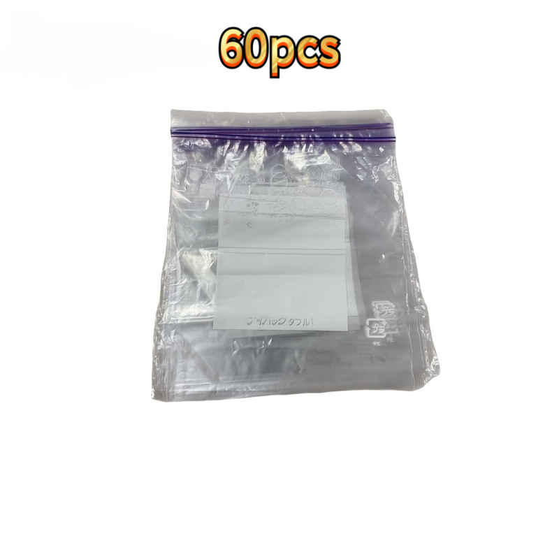 Image of 60pcs Storage And Organization, Storage Bags, Transparent Storage Bags, Freezer, Snacks, Nuts, Drawer Organizer, Vegetable Freshness, Moisture Proof, Kitchen Supplies