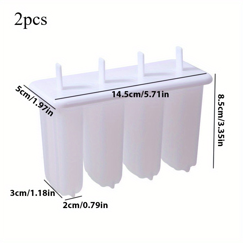 TEMU 2pcs Easy To Clean 4-chamber Mold - A Reusable Diy Maker Suitable For Summer Desserts. The Mold Comes With A Lid And Is A Cute Home And Ice Cream Mold