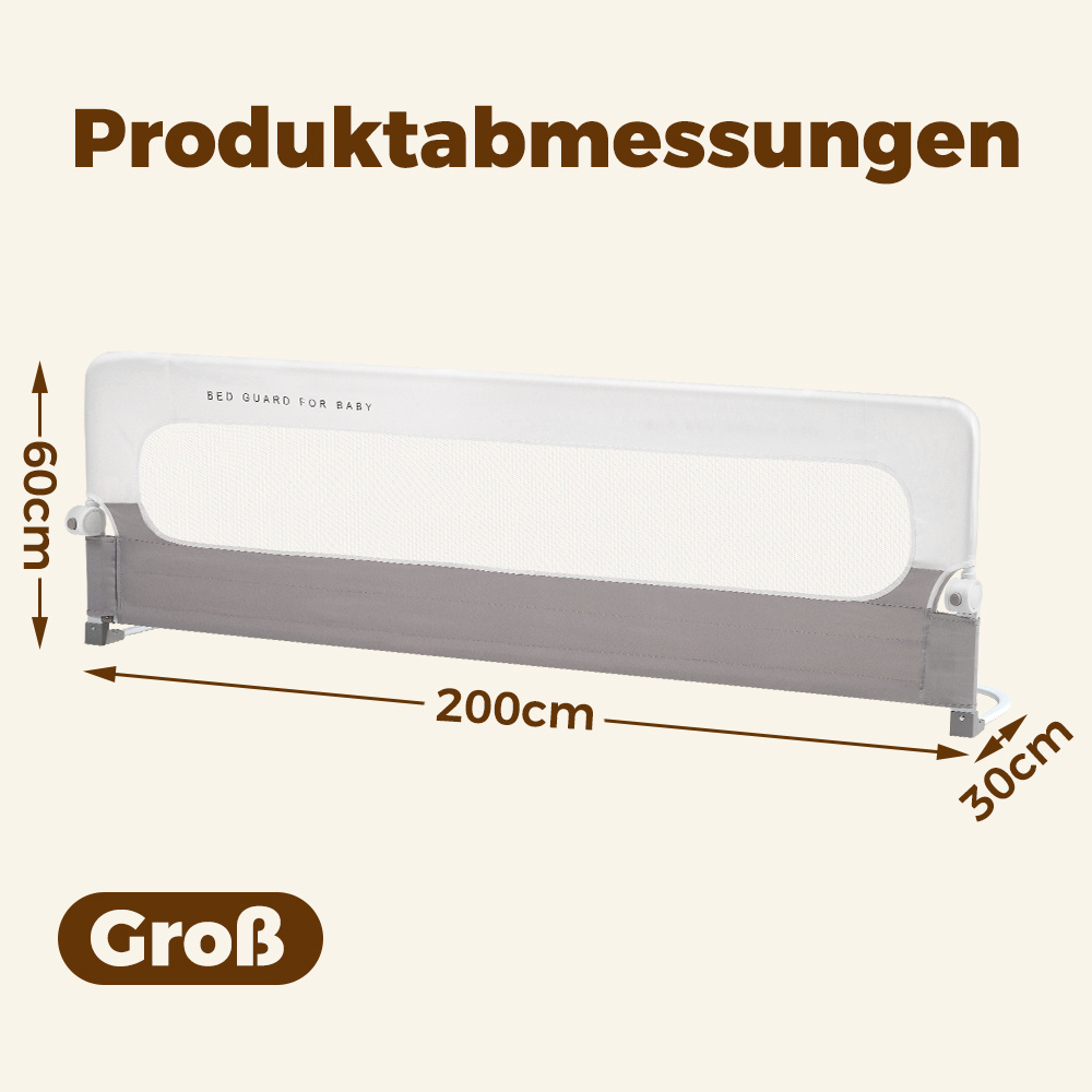 Image of Foldable Height Adjustable Mesh Toddler Bed Rail, Reliable Anti-fall Baby Safety Bed