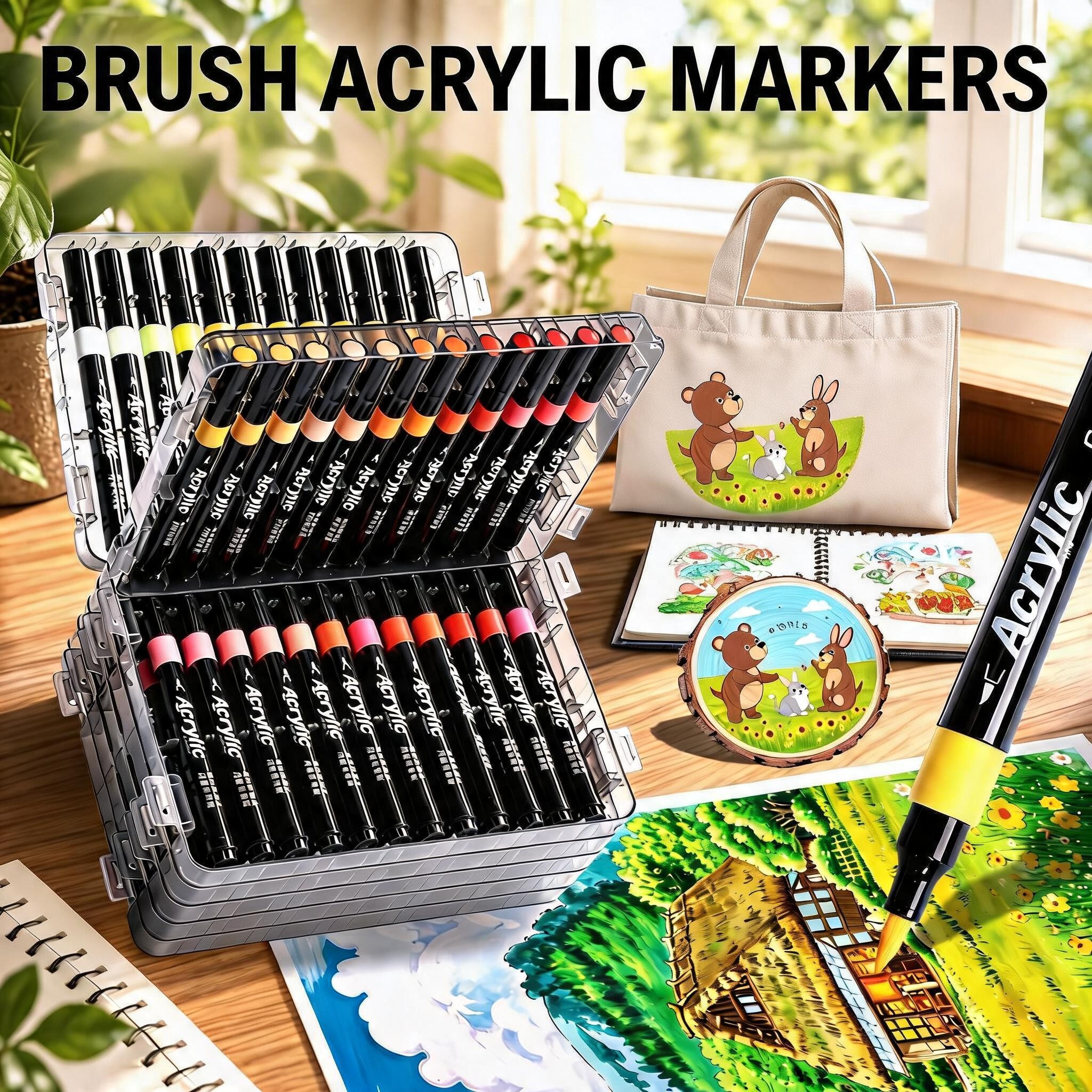 24/36/48 Color Quick-Drying Acrylic Marker Set