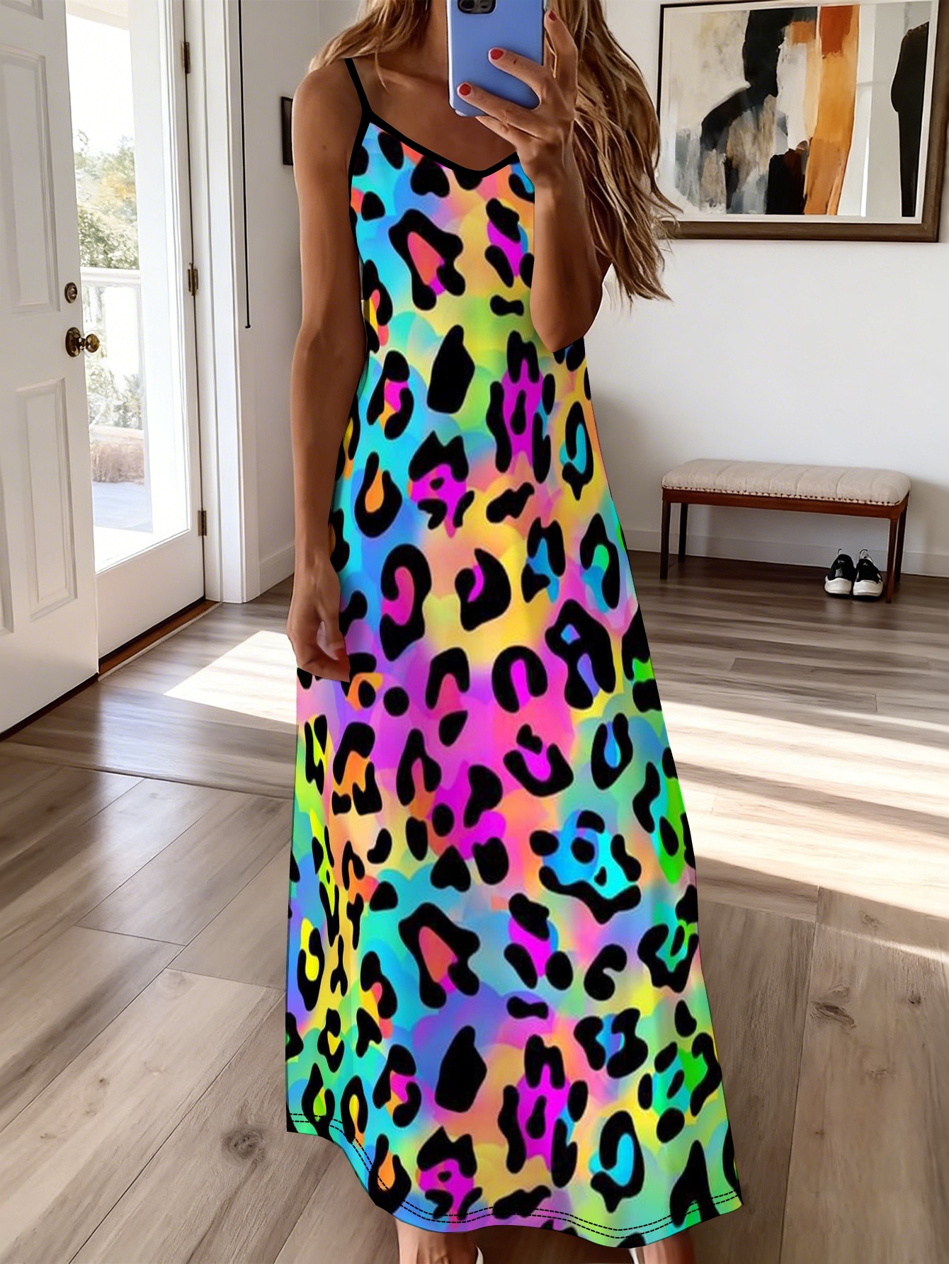 casual neon dresses Leopard Print Sequin Party Coded Women's Vacation Dress Color:Harbor 14 Work Holiday Party CASUAL-TOP