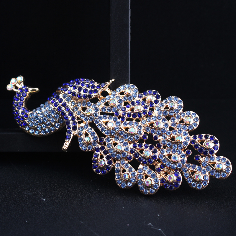 vintage style   peacock brooch pin in irregular shape elegant accessory for clothing details 1