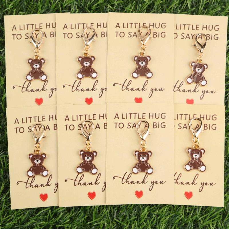 TEMU 2d Flat, 2d 4/8pcs Bear Thank-you Keychain Set, With Gift Cards, Suitable For Teacher's Day, Graduation Season, End Of , Gift For Teachers And ,