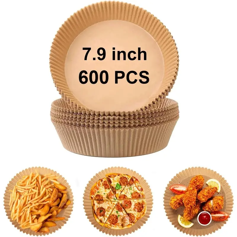 600pcs extra large 7.9 inch air fryer baking papers - heavy duty parchment liners, 428°c heat-resistant, compatible with instant pot, oven, microwave, toaster oven - compatible with 5-8 fryers (instant vortex, , ) - disposable, no needed - bulk for home & commercial kitchens, microwave safe liner, disposable liner, heatresistant paper, reusable alternative, material, cooking liner sheets, professional chefs, Product details 0