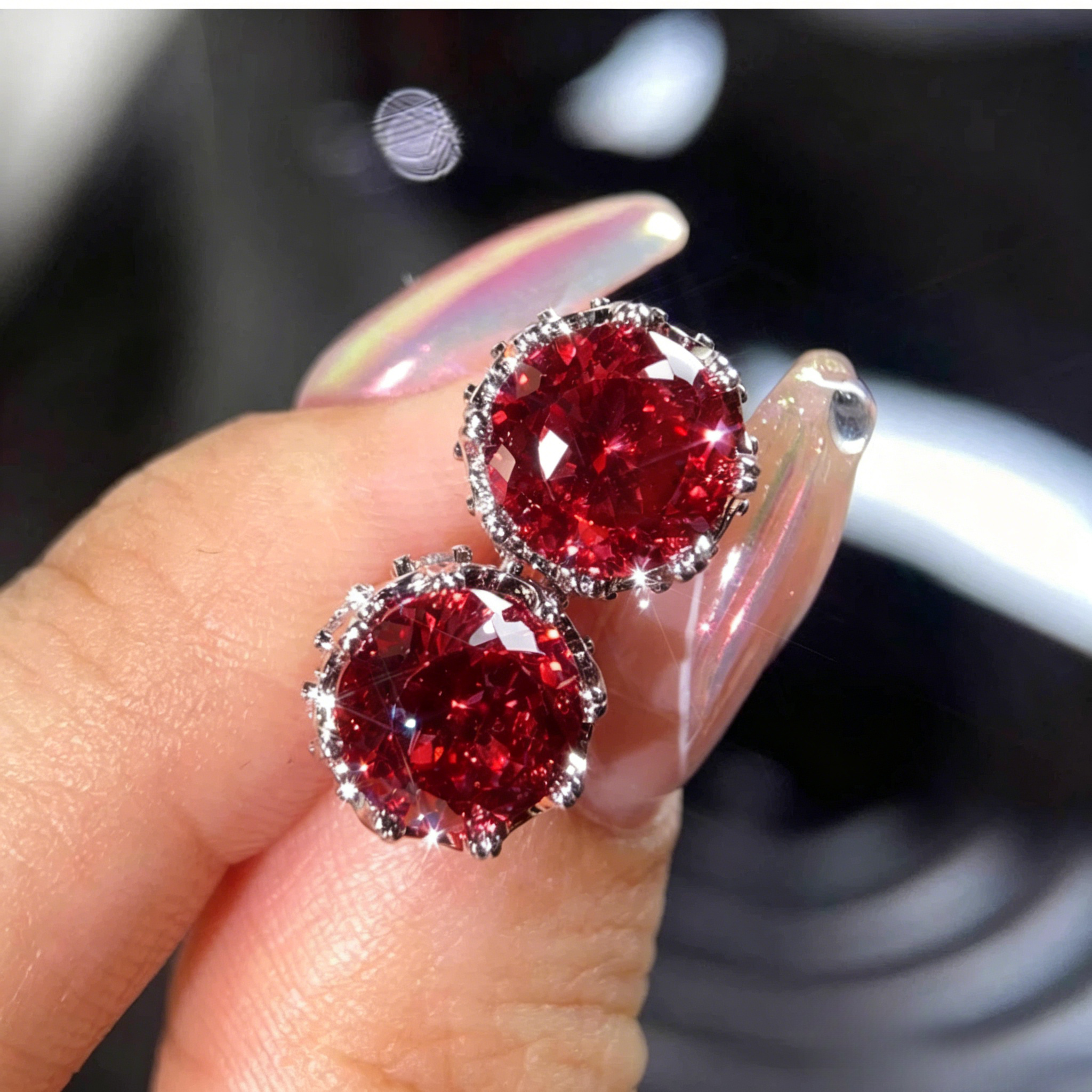 TEMU 4.0 Carats Moissanite Stud Earrings For Women Men, Vvs1, 925 Sterling Silver Fashionable Simple Stud Earrings, High Jewelry Suitable For Daily