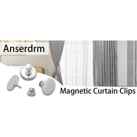 8   pairs magnetic curtain clips double sided magnetic suction curtain magnets closure prevent light leaking keep curtain closed for home bedroom office curtain draperies silver Product details 0