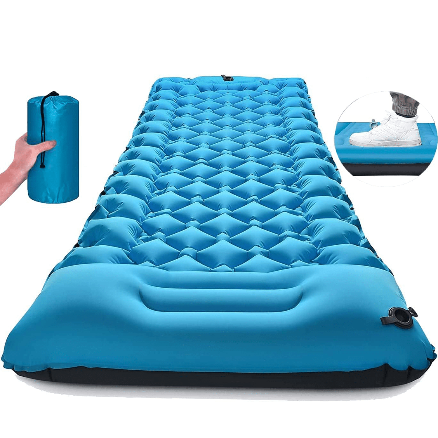 Outdoor Self Inflatable Rest Inflatable Sleeping Pad With Soft Cushion Design, Lightweight Durable Structure, Foldable Portable Sleeping Pad For Camping And Hiking Use