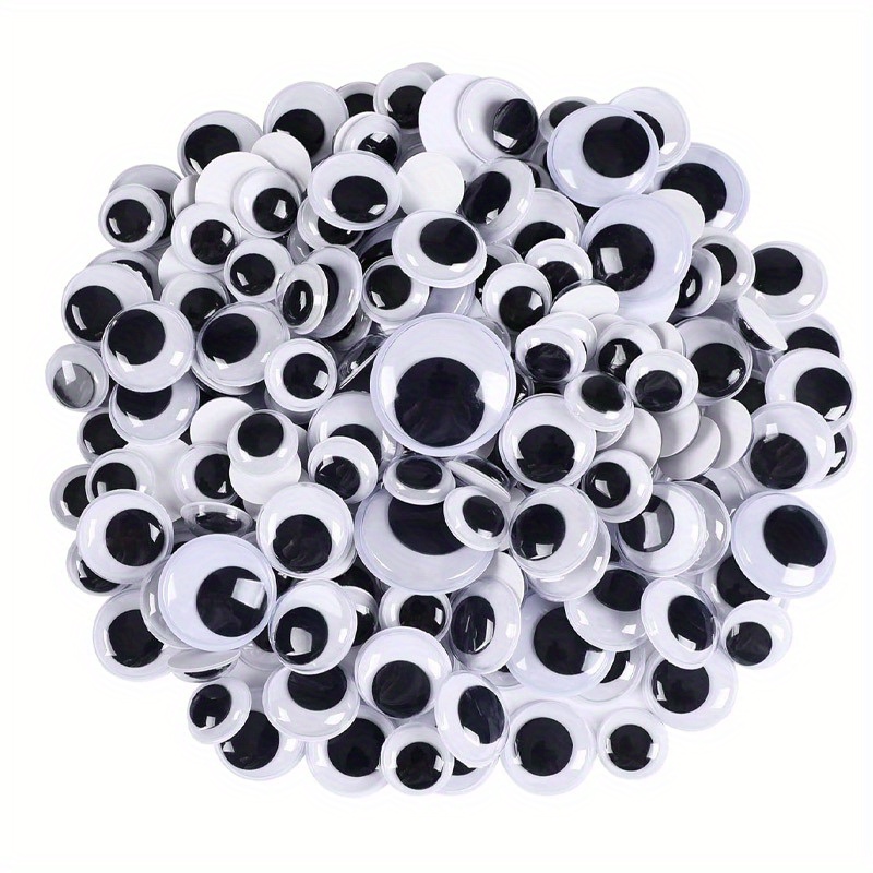 110pcs Black Wiggle Googly Eyes With Self-adhesive, 8mm 10mm 12mm 15mm Mixed Packaging Large And Small Googly Eyes For Crafts Diy Scrapbooking Crafts