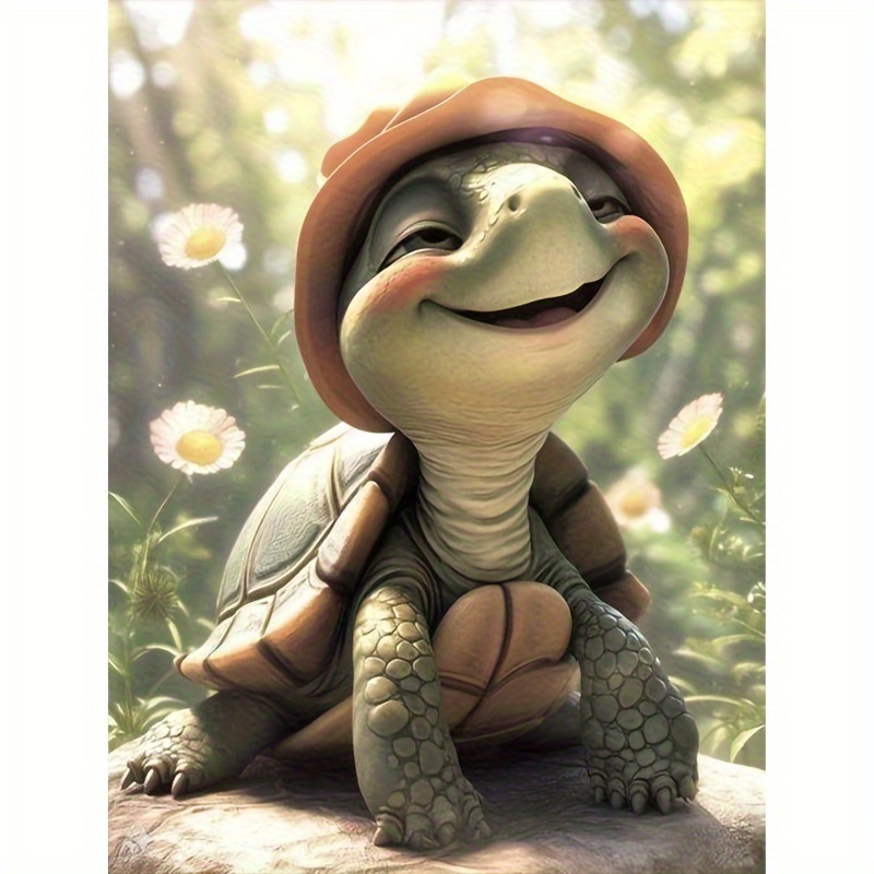 1pc 11.81x15.75-inch 5d Diamond Painting Kit With Turtle Image, Diamond Painting, Kit, And Office Wall Decoration
