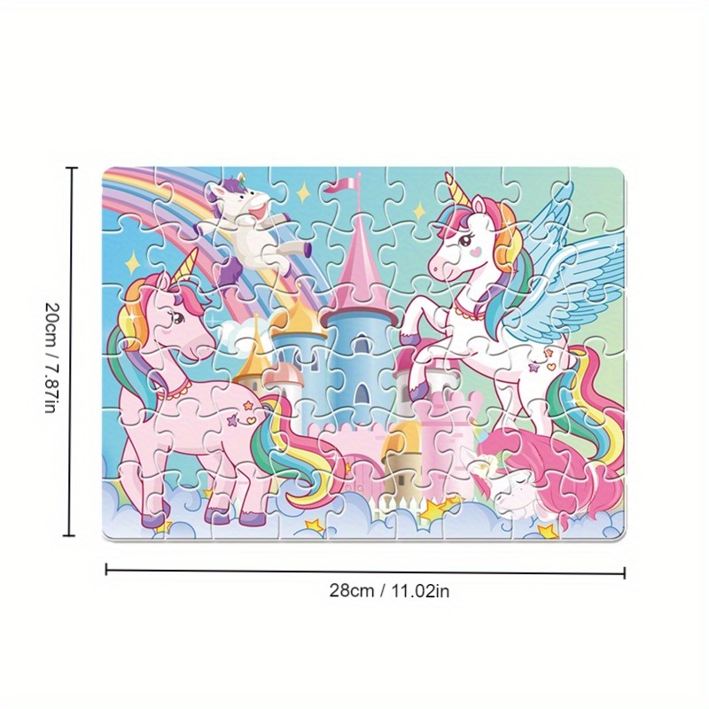 54pcs Unicorn Jigsaw Puzzle 3+ | Educational Toy With Vibrant Rainbow & | Develops Hand-eye Coordination | Perfect Christmas, Birthday, Easter Gift For , Unicorn Toy, Kids Coordination Game