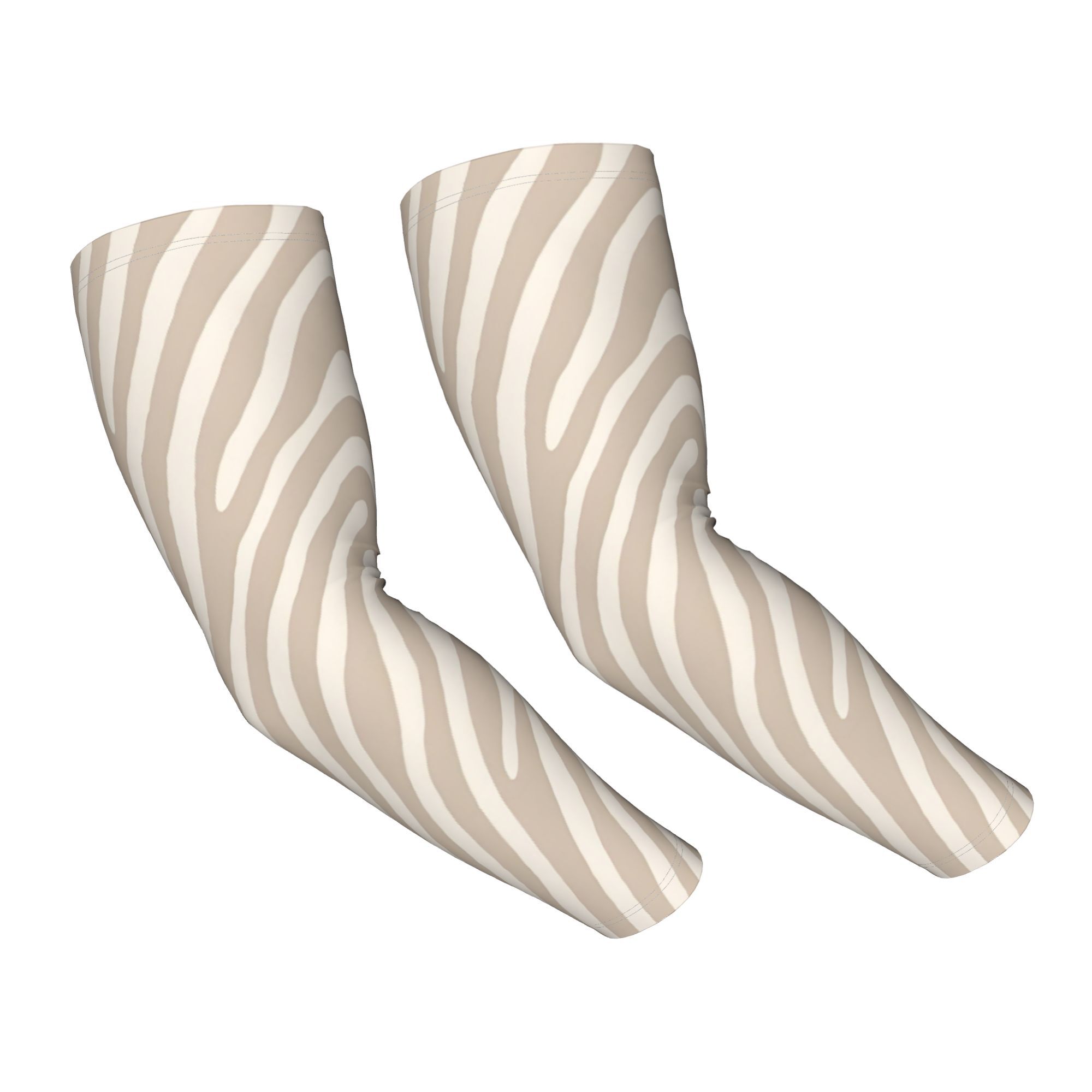 TEMU Minimalist Beige Zebra Pattern Cooling Printed Arm Sleeves For Sports And Outdoor