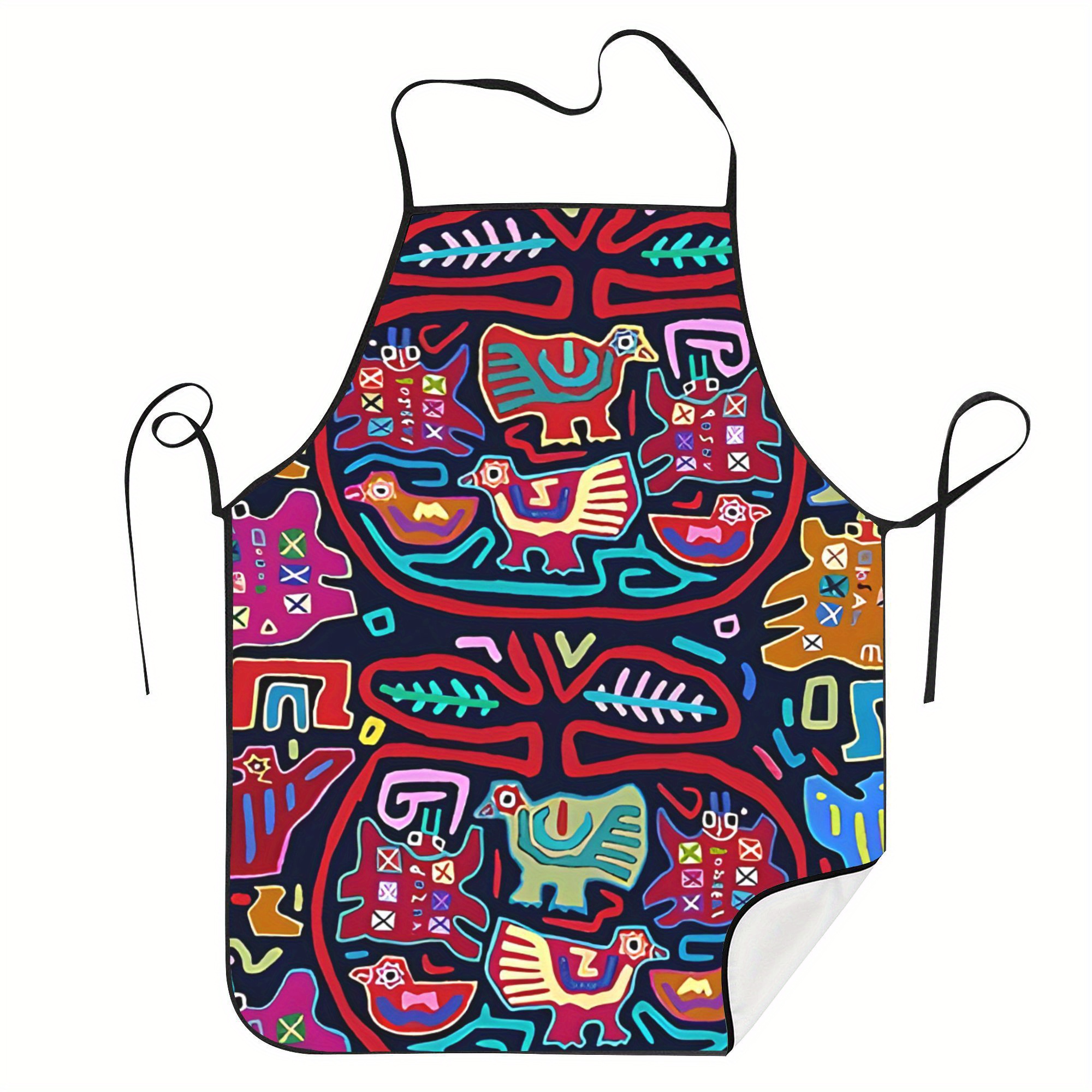 

Kuna Pajaro Inspired Sleeveless Apron - Vintage Style, Polyester Knit, Hand Or Only - Cooking & Kitchen Use