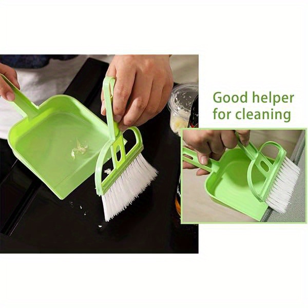 3 pack mini hand broom and dustpan set with brush - compact cleaning kit with soft bristles & ergonomic handle, pastel colors (pink, green, blue) for desk, car, pet hair,  ,   - portable dustpan with brush for home, office, travel - ideal for small spaces &   cleaning, mini dustpan, dust remover, dust brush and pan, spill cleaner, lightweight design, easy to clean, durable bristles, office workers, home cleaners, cleaning accessories,  , portable Product details 4