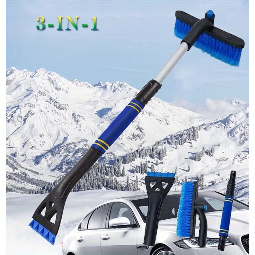 

1pc Multi-functional 3-in-1 Telescopic Scraper For Vehicles, Pvc Material, Car Truck Tool With Mounting Bracket