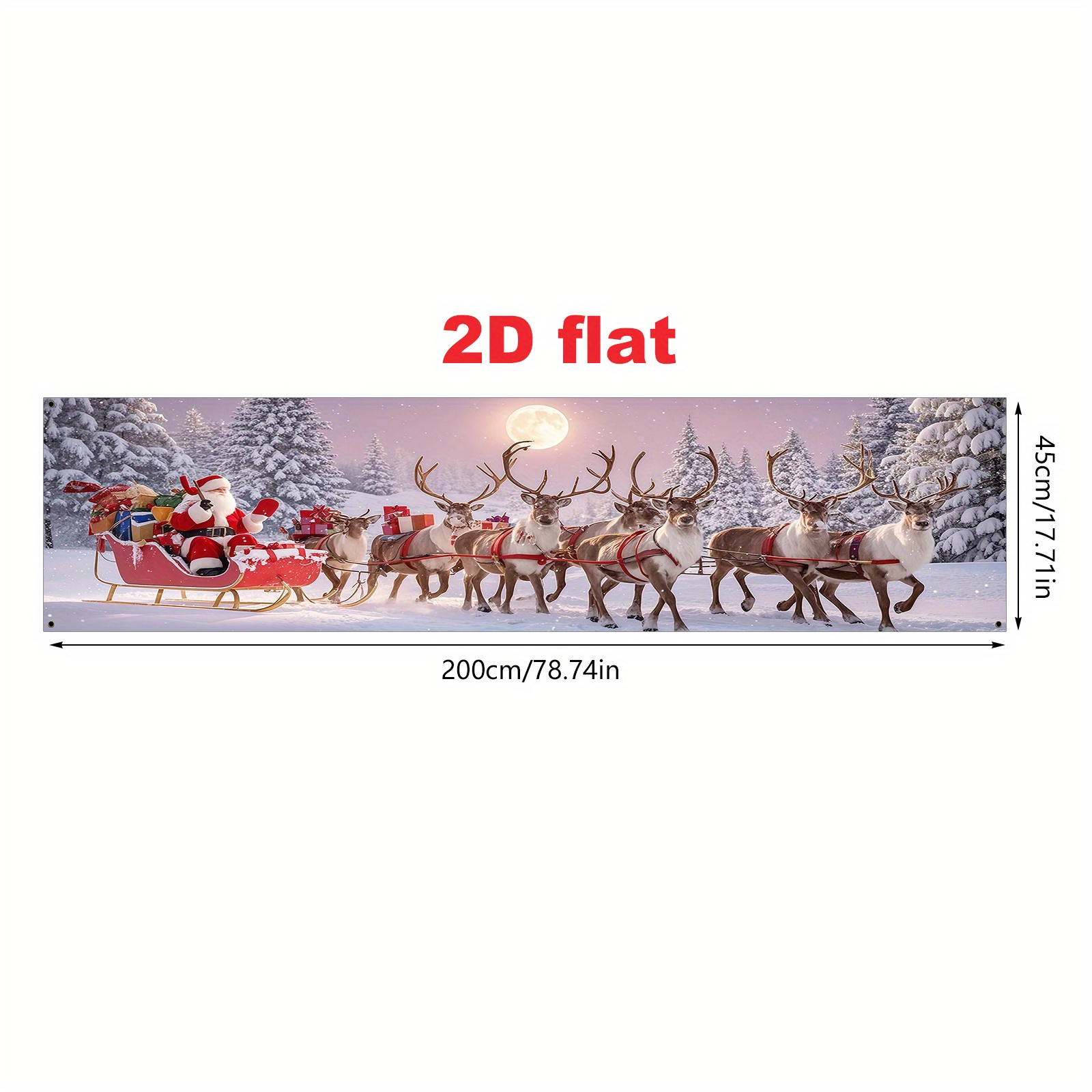TEMU 2d Flat, 2d Flat Banner Party Banner, Pull Flag/party Banners 1pc (17*78 Inches/45*200cm), Material, Christmas-themed Decorative Banner -