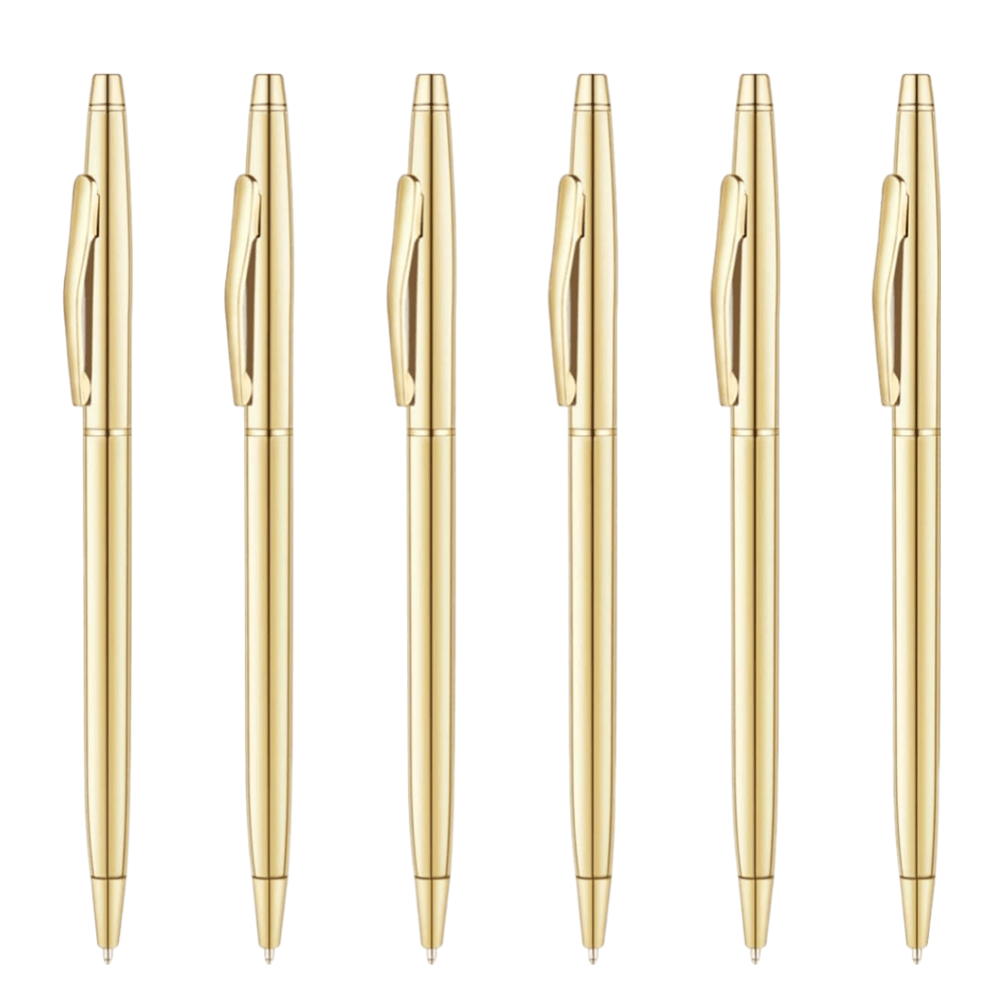 6pcs, 6pcs 1.0mm Medium Point Pen, Metal Mini Ballpoint Pen, Christmas Gift For Students And Teachers