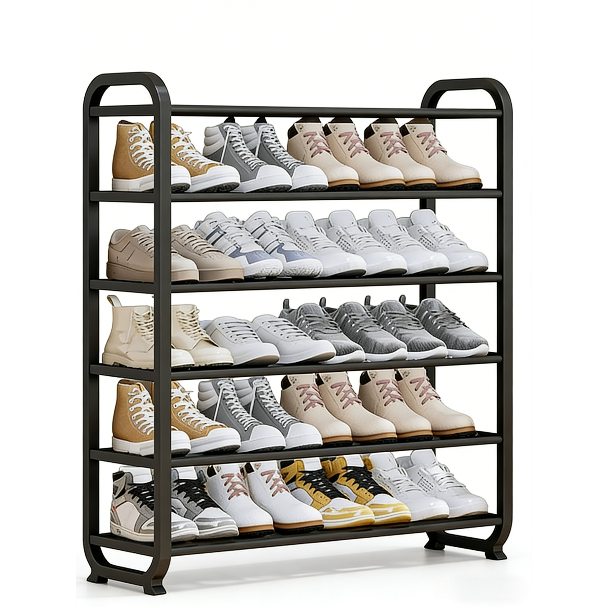 TEMU 6 Layer Shoe Organizer- Easy To Assemble, Portable Storage, Suitable For 18-24 Pairs Of Sports Shoes, High Heels, And Boots- Ideal For Home Use