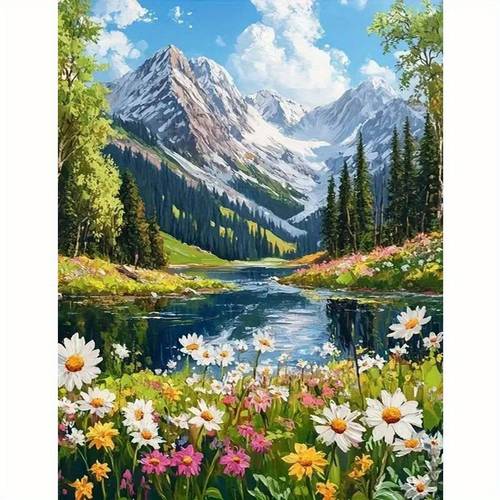 professional art use paint by numbers kit for adults beginner diy gift canvas painting kits beautiful wilderness oil painting kit diy paint adult crafts for gift home wall 16x20inch