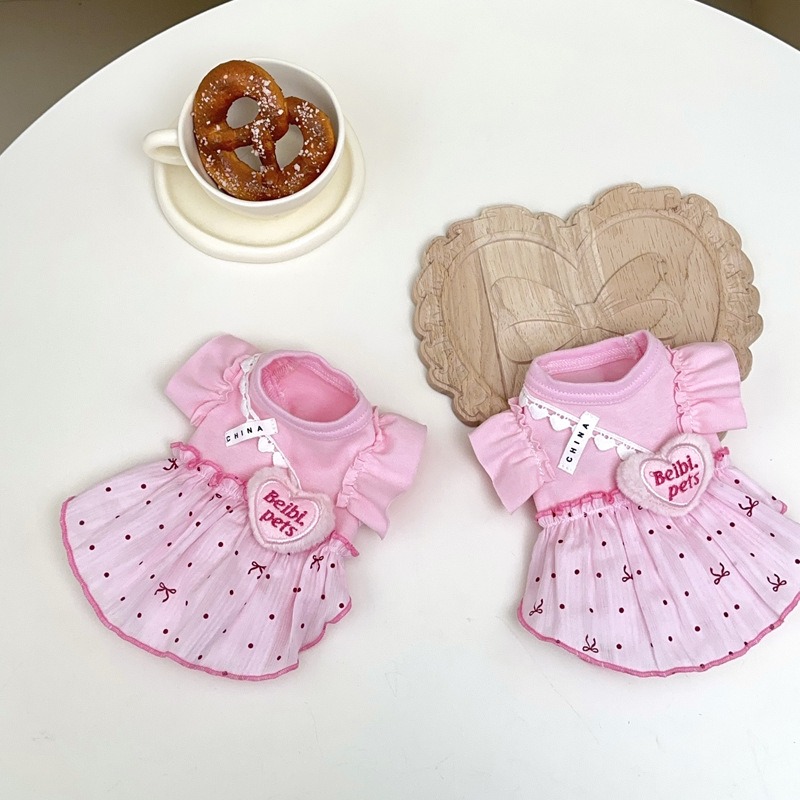 TEMU 【小型犬用】ピンクのプリンセスドレス 春夏 ペット服 テディビション マルテセ パピー 猫 ソフト プリンセスドレス