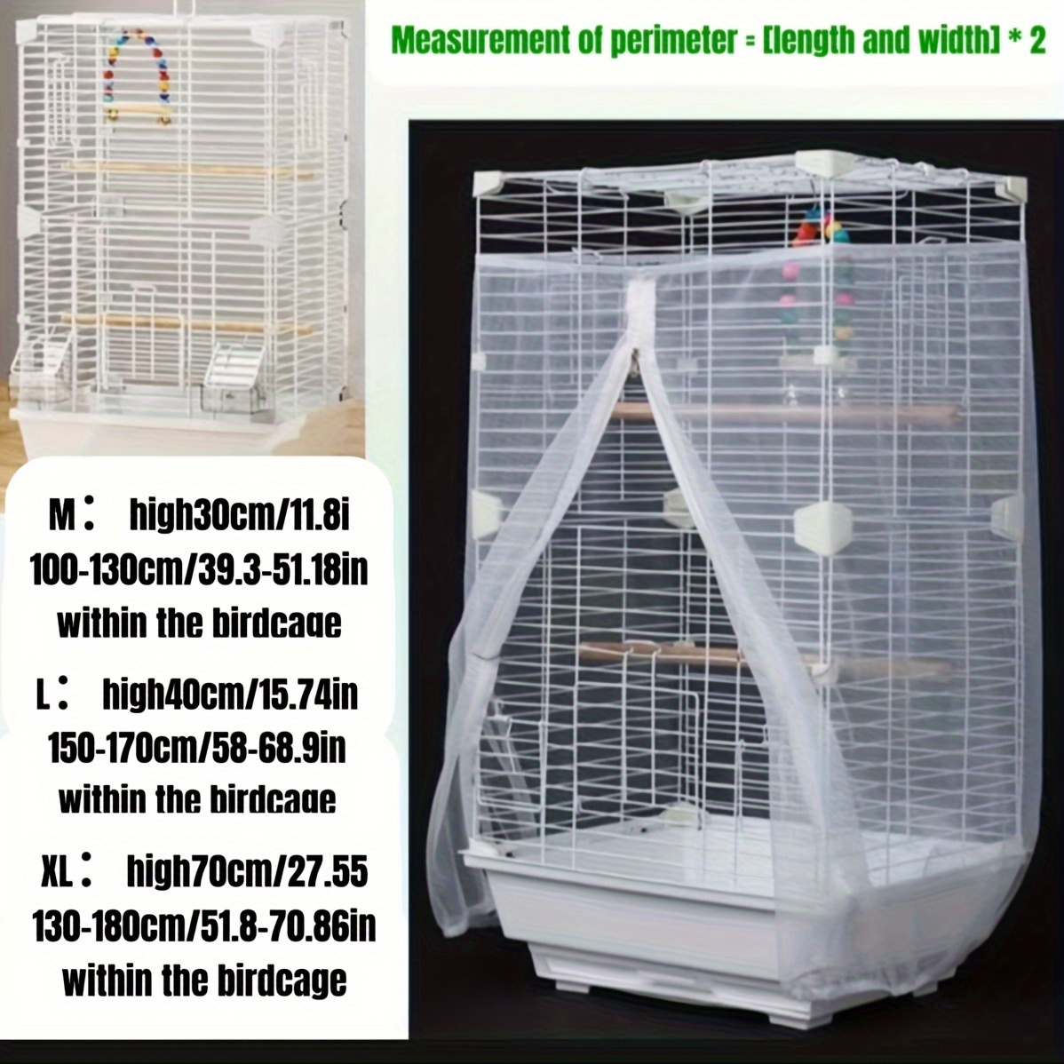 Zipper-style parrot cage mesh cover made of polyester material,... product image 5