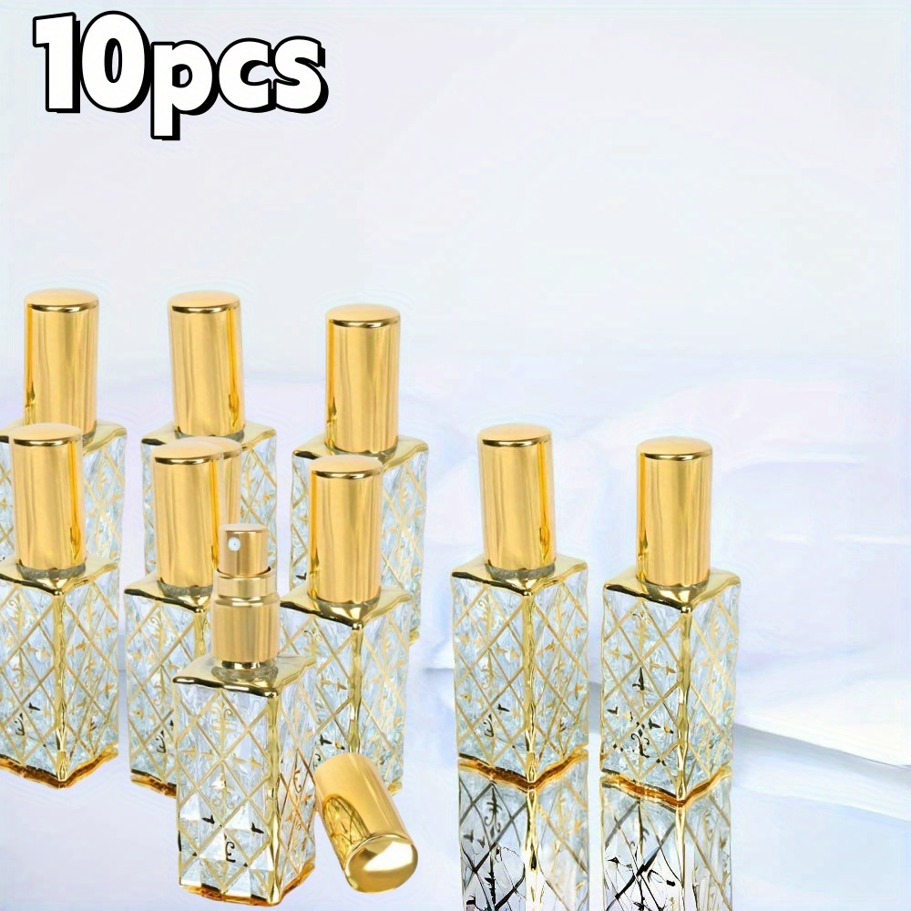 10pcs 12ml Pattern Portable Refillable Spray Bottle Set, Multi-functional Perfume Atomizer Bottles