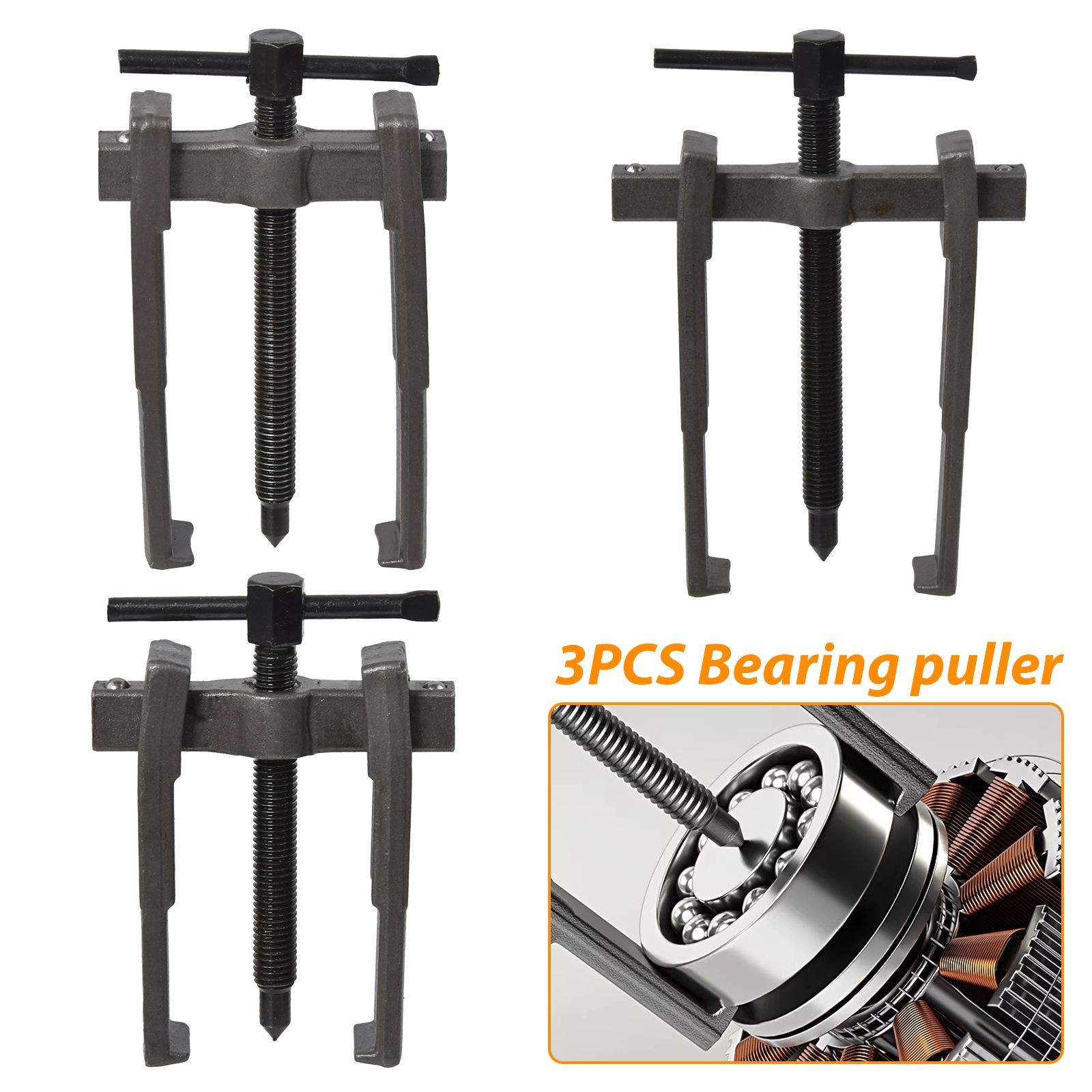 3x Bearing Puller Set Ball Bearing Inner Puller Outer Puller -arm 20-85mm, Without Battery