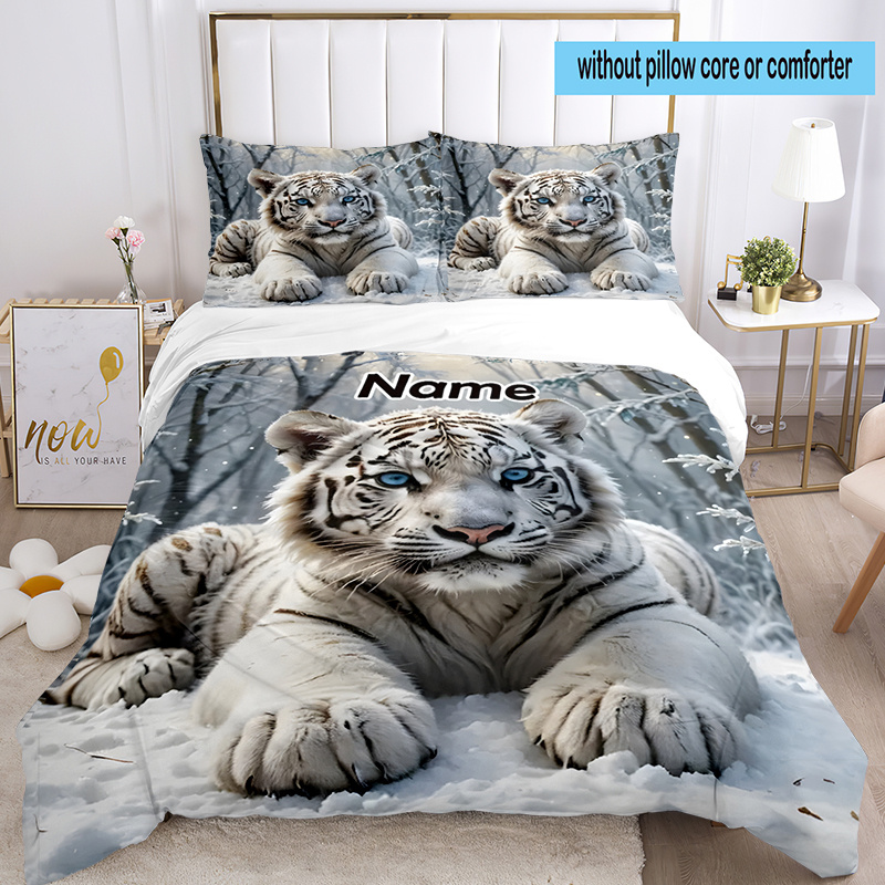 

3pcs Name Bedding Set Printed Bedding Set Duvet Cover Includes 1 Duvet Cover & 2 Pillowcases Bedroom Decor Christmas Decoration