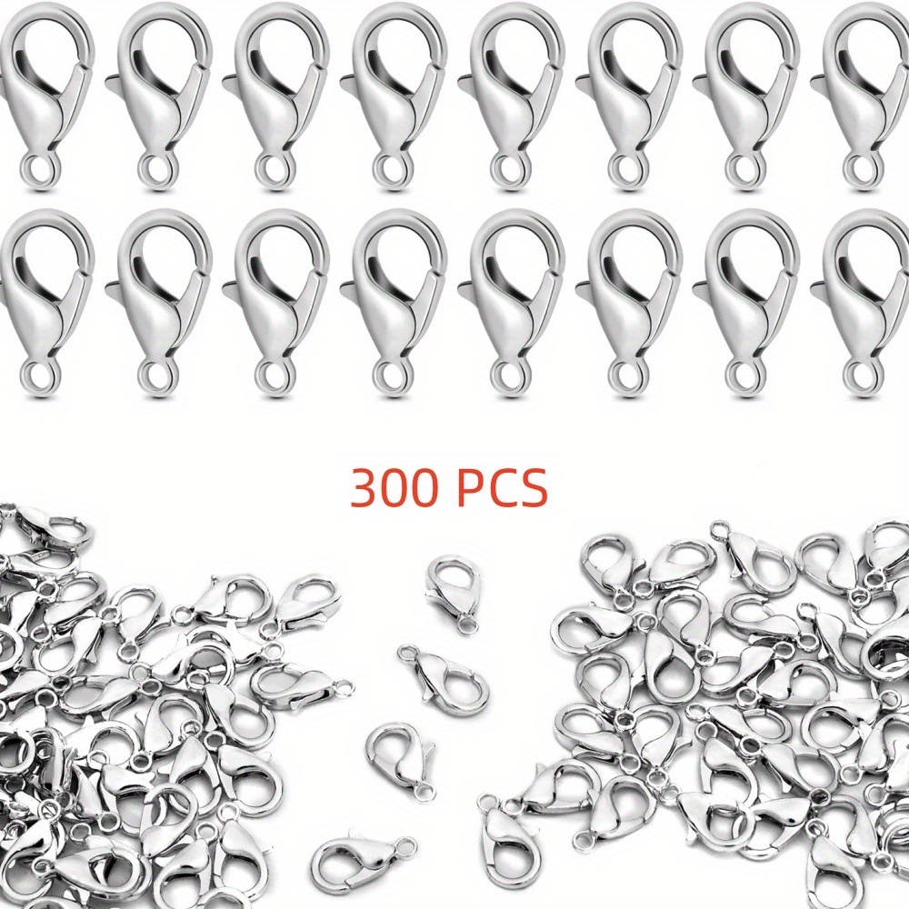 300pcs Lobster Clasp Metal Alloy Clasp Lobster Clip Handmade Necklace Bracelet Jewelry Golden/silvery