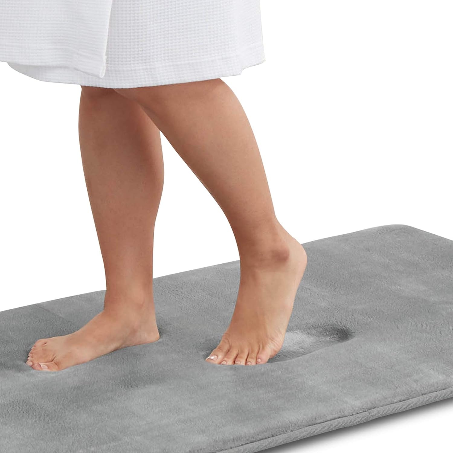 Bath Mats For Bathroom Non Slip - Grey 22" X 36" Memory Foam Bathroom Rugs - Quick Dry Bath Mat