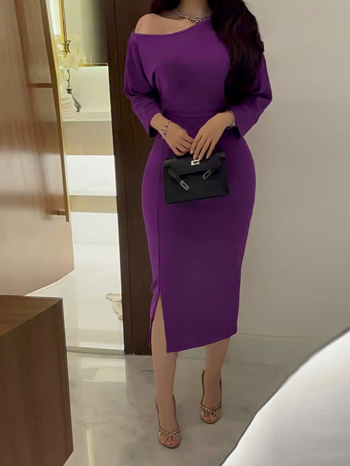purple dress sold on Temu United States