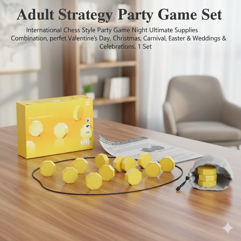 E-shop Schach-Party-Set für Erwachsene – -Brettspiel für Spieleabende, 1 Set der besten Zubehörartikel für Party-Events für Valentinstag, Weihnachten,