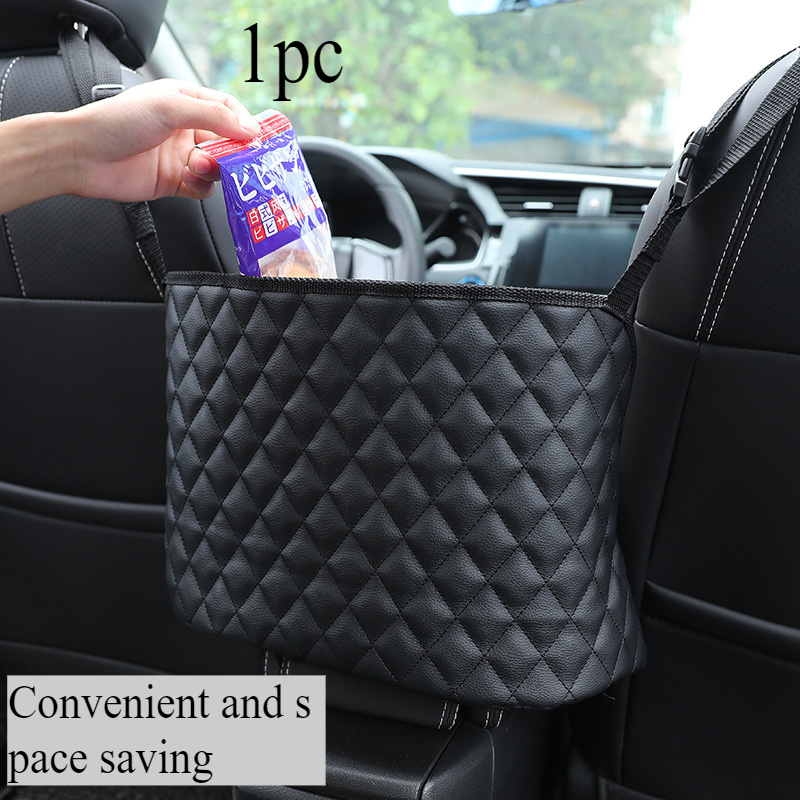 

1pc Car Seat Storage Mesh Pocket, Car Multifunctional Bag Pocket, Storage Hanging Bag, Diamond Grid Style Interior Supplies, And Easy