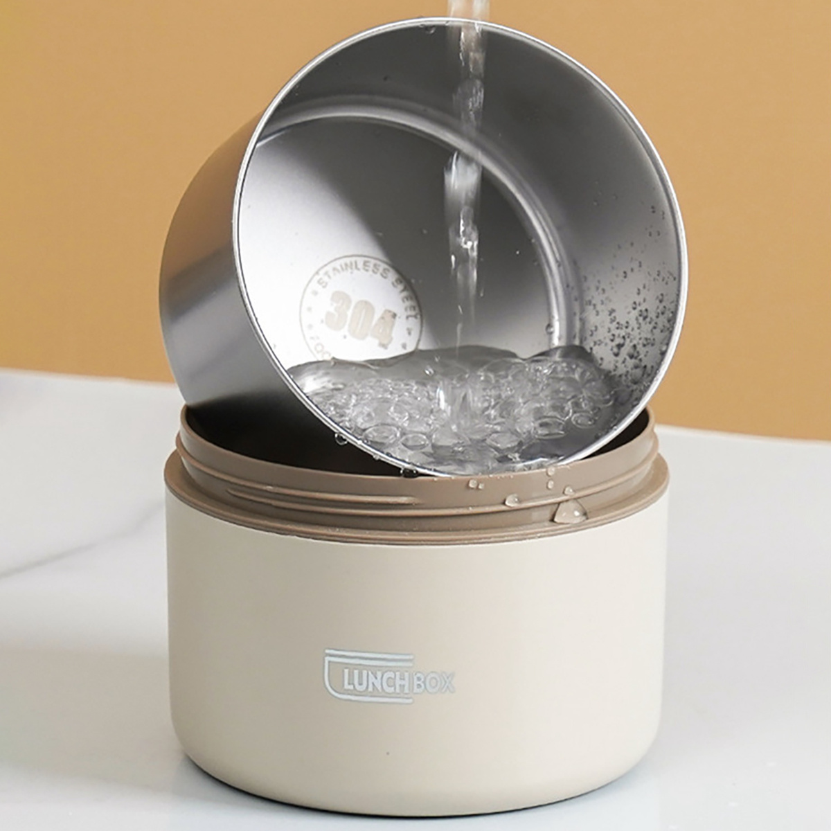 6pcs set 304L stainless steel insulated lunch box with storage bag and cutlery, portable double-layer covered lunch box, office student sealed lunch box,back to school