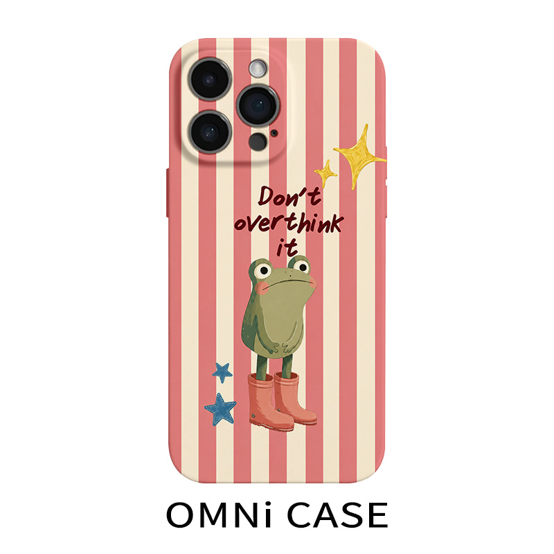 TEMU Phone Case: Striped Frog Film Hard Case, Suitable For Iphone 17 16 15 14 13 12 11 Pro Max, 16 15 14 Plus, 17 Air, Full-coverage Drop-proof,