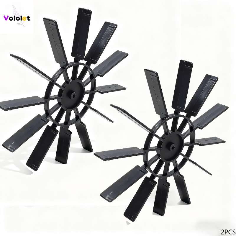 TEMU 2-pack Of Bright Round Boat Paddles 2 X 100mm Propeller Black