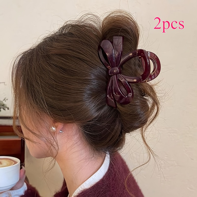 TEMU 2 Pinces à Cheveux Papillon Minimalistes et Élégantes - Accessoires de Cheveux Femme Tendance et de Haute Qualité, pour la Saint-Valentin et l'