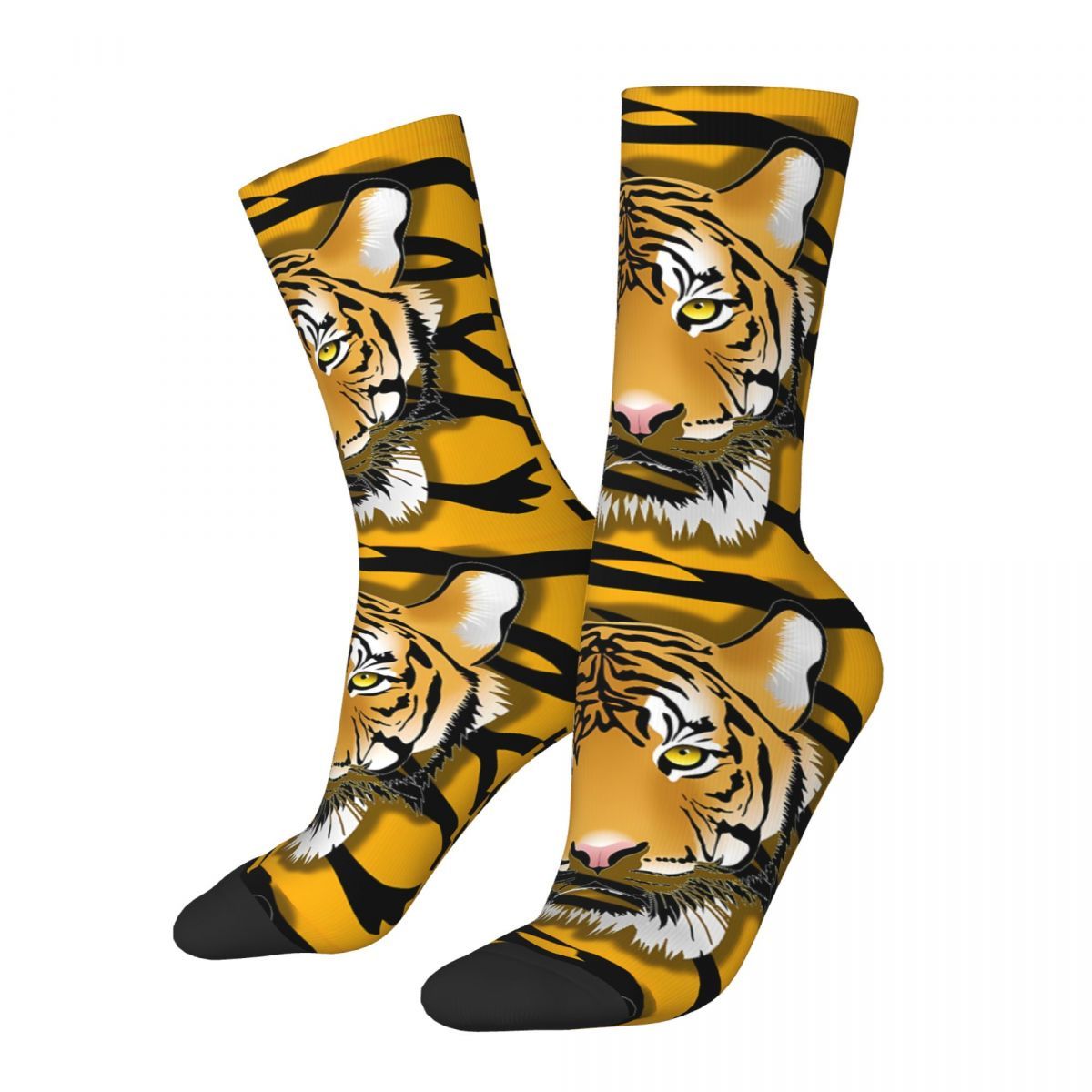 

Men's Tiger Print Novelty Crew Socks - Breathable Polyester , Stretchy & Comfortable For Wear