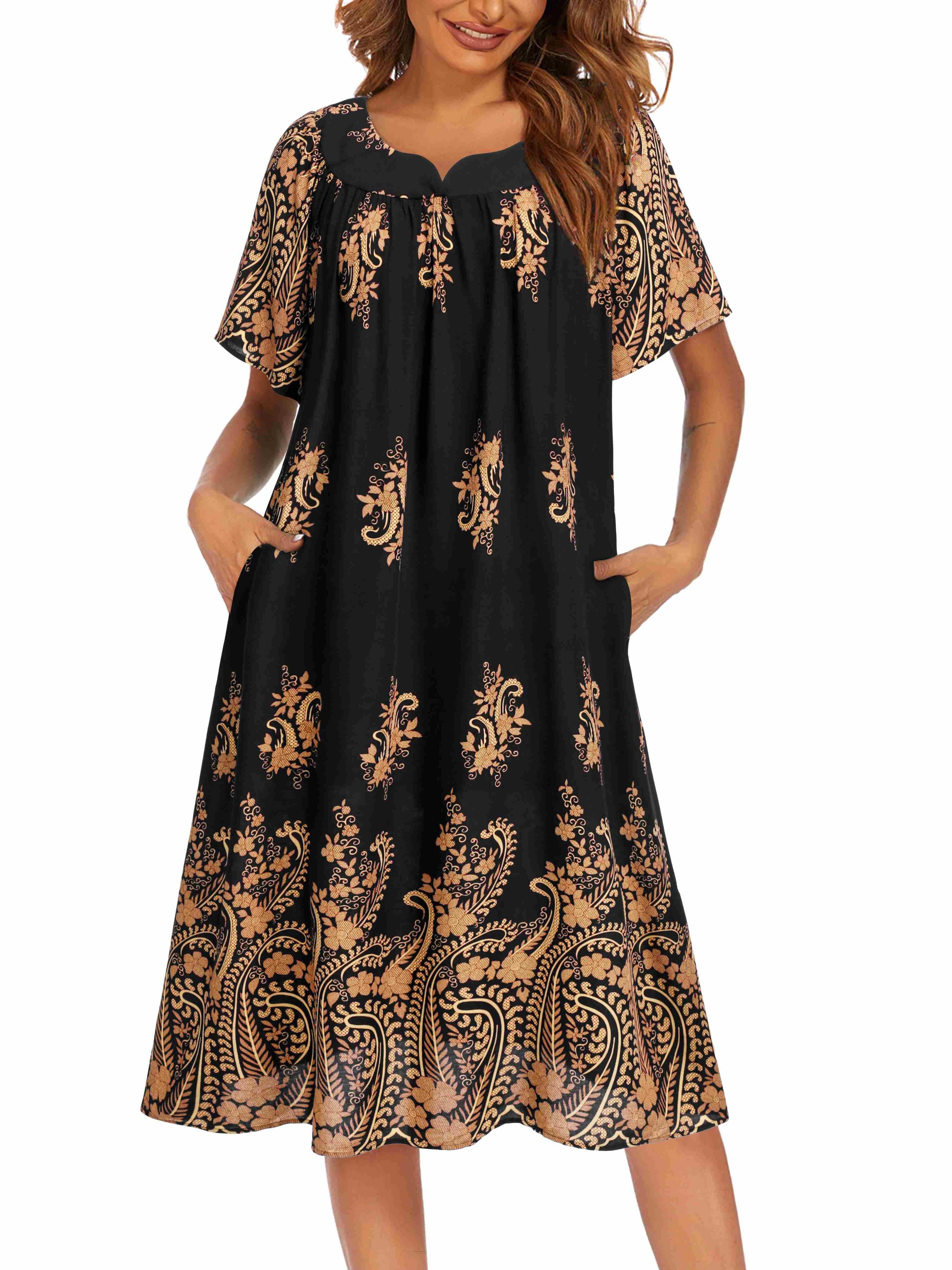 moo moo dress nightgown Retro Floral Moomoo Dresses, House Lounge Vintage Nightgowns, Cosplay  Costume A, main image 1