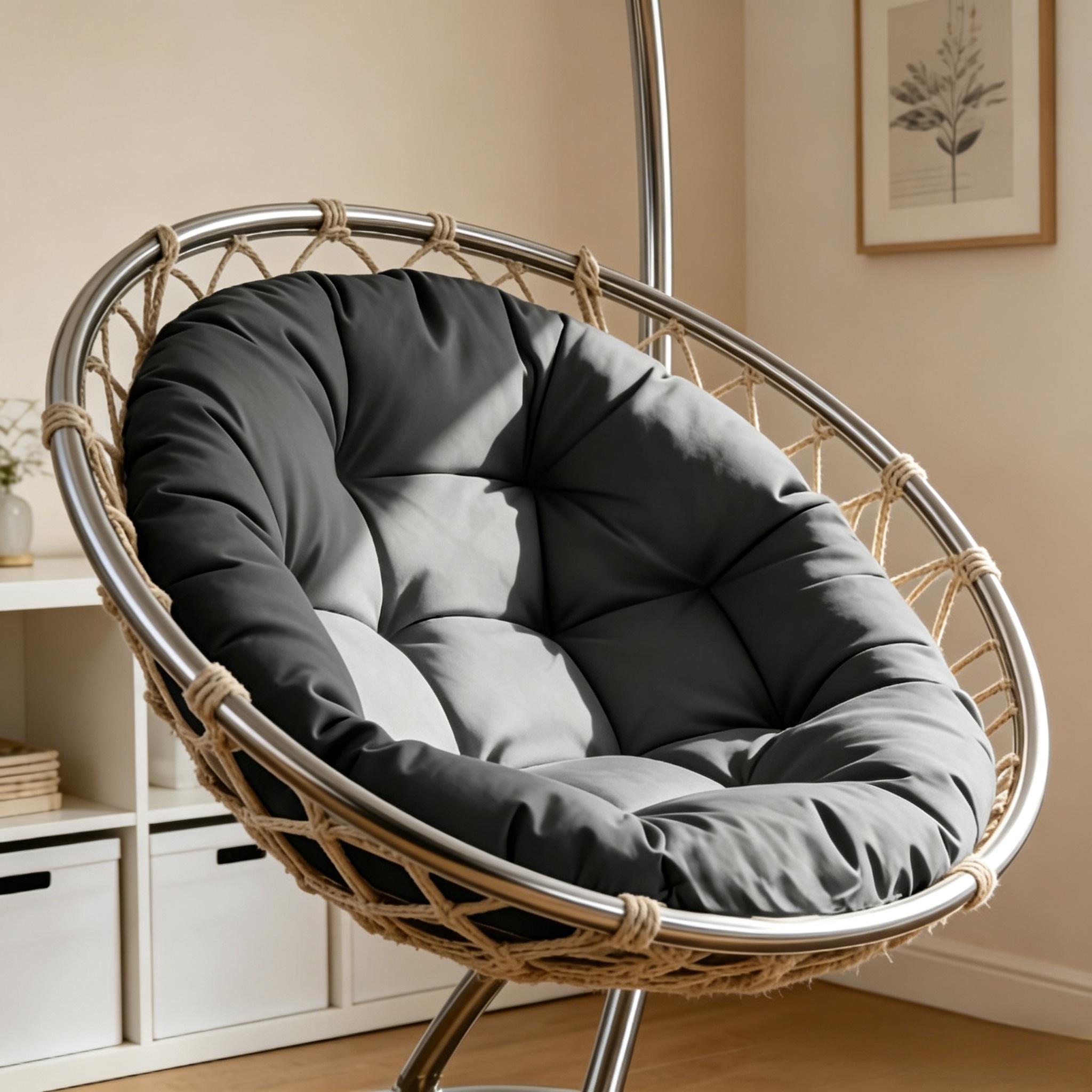 varebillede rund diameter 55+cm  . ny opgraderet materiale terrasse måtte, hjemme stolhynde, udendørs chaise lounge pude, åndbar   skridsikker meditation, fritid underholdning, gårdhave hængende ægformet stolhynde (sælges kun hynde)