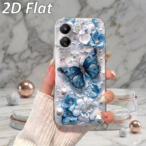 item picture phone case 2d flat flower beaded phone case suitable for redmi 10 12c 13 14c a3 note 8 11s 12 13 14pro xiaomi 10t 11 lite 13t 14 14t pro poco c61 c65 c75 m4 pro m5s m6 x3 x4 gt x5 x6 3 f4 f5 f6 pro new anti fall