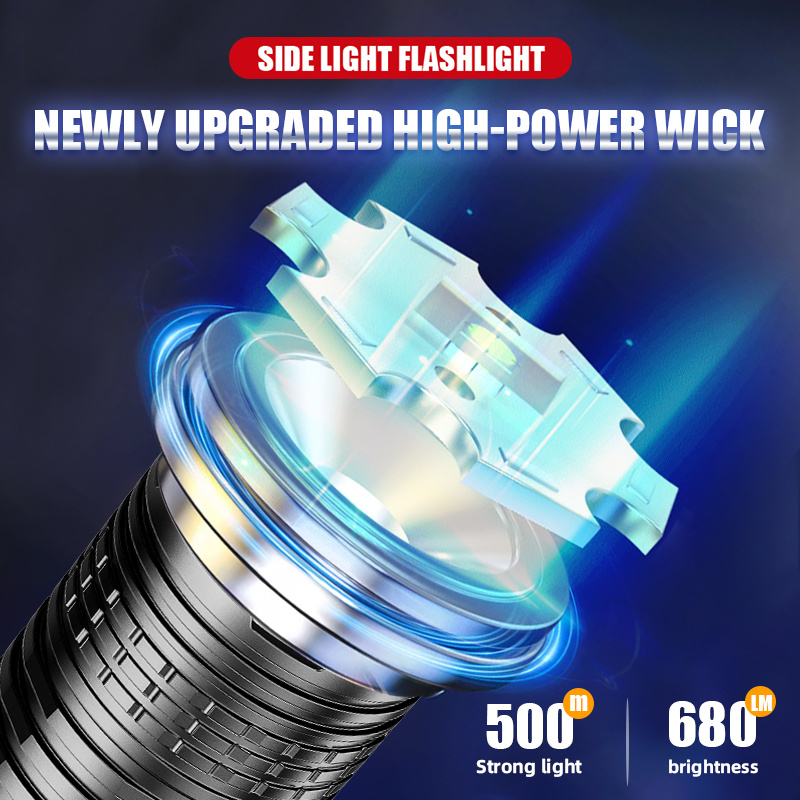 LED Super Bright Flashlight with 7 Adjustable Modes, USB Rechargeable