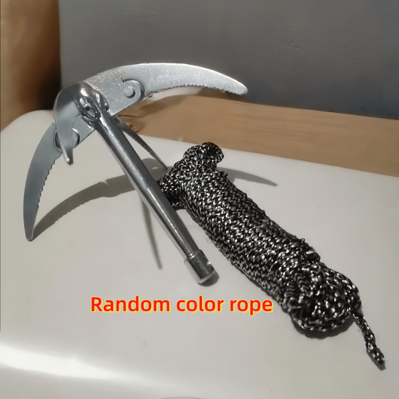 TEMU Hameçon d'ancrage dentelé à 4 griffes pour l'élimination des , haute efficacité et portable avec corde de 2000 cm/787 po. Couleur aléatoire,