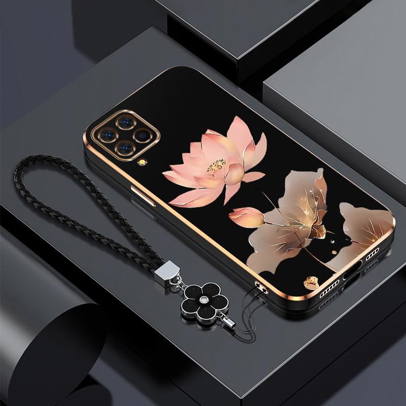 TEMU Phone Case - A12 Pink Lotus Comfortable Feel Design Couple Style Protection Galaxy A12 Ideal For Fashion
