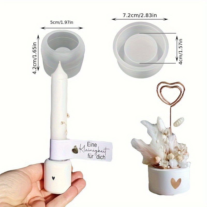 E-shop 2 Stück DIY Gips-Silikonformen für Kerzenhalter – Unregelmäßige zylindrische Tonformen mit Stern, Baum- und Herzdesigns, für handgemachte